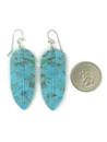 Kingman Turquoise Feather Slab Earrings (ER6021)