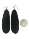 Black Jet Gemstone Slab Earrings (ER6033)