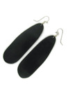 Black Jet Gemstone Slab Earrings (ER6033)