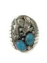 Kingman Turquoise Silver Eagle Ring Size 12 (RG9463)