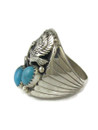 Kingman Turquoise Silver Eagle Ring Size 12 (RG9463)