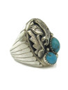 Kingman Turquoise Silver Eagle Ring Size 12 (RG9463)