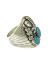 Kingman Turquoise Silver Eagle Ring Size 12 (RG9464)