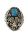 Kingman Turquoise Silver Eagle Ring Size 12 (RG9465)