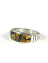 Tiger Eye, Jet & Jasper Geometric Inlay Ring Size 9 (RG4350-S9)