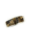 Tiger Eye, Jet & Jasper Geometric Inlay Ring Size 12 (RG4350-S12) 