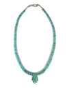 Kingman Turquoise Jacla Heishi Necklace by Ronald Chavez (NK5651)