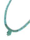 Kingman Turquoise Jacla Heishi Necklace by Ronald Chavez (NK5651)