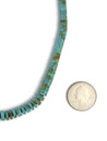 Kingman Turquoise Heishi Necklace 19" by Ronald Chavez (NK5652)