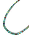 Kingman Turquoise & Gemstone Heishi Necklace 20" by Ronald Chavez (NK5653) 