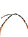 Spiny Oyster Shell Heishi Silver Bead Necklace (NK5657)