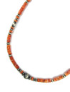 Spiny Oyster Shell Heishi Silver Bead Necklace (NK5657)