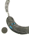 Kingman Turquoise Silver Feather Necklace Set by Lambert Perry