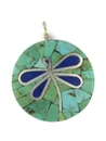 Turquoise & Lapis Mosaic Inlay Dragonfly Pendant by Ronald Chavez