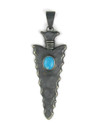Sonoran Turquoise Silver Arrowhead Pendant by Mildred Parkhurst