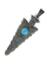 Sonoran Turquoise Silver Arrowhead Pendant by Mildred Parkhurst