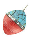 Turquoise Gemstone Inlay Clamshell Pendant by Ronald Chavez