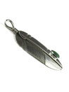 Sonoran Turquoise Silver Feather Pendant by Lena Platero (PD6527)