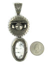 White Buffalo Silver Sun Face Kachina Pendant by Freddy Charley
