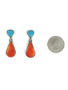 Kingman Turquoise Heart & Spiny Oyster Shell Earrings (ER6213)