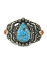 Kingman Turquoise & Spiny Oyster Shell Cuff Bracelet by Rick Werito