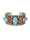 Kingman Turquoise Spiny Oyster Shell Row Bracelet by Albert Jake (BR8738)