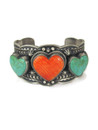 Spiny Oyster Shell & Turquoise Heart Bracelet by Murphy Platero (BR8739)