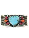 Kingman Turquoise Spiny Oyster Shell Heart Bracelet by Murphy (BR8742)