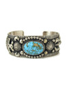 Kingman Turquoise Thunderbird Cuff Bracelet by Albert Jake (BR8743)