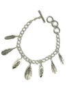 Silver Feather Charm Bracelet (BR8745)