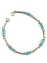 Turquoise Inlay Link Bracelet by Gina Dosedo (BR8751)