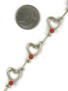 Mediterranean Coral Heart Link Bracelet by Mildred Parkhurst (BR8754)