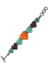 Spiny Oyster Shell & Kingman Turquoise Heart Link Bracelet by Diane Wylie (BR8757) 