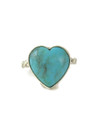 Kingman Turquoise Heart Ring Size 9 1/2 by Mildred Parkhurst (RG9616)