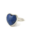 Silver Lapis Heart Ring Size 7 1/4 by Mildred Parkhurst (RG9617)