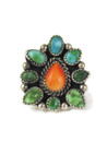 Sonoran Turquoise Spiny Oyster Shell Cluster Ring Size 6 (RG9621)