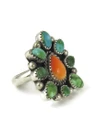 Sonoran Turquoise Spiny Oyster Shell Cluster Ring Size 6 (RG9621)