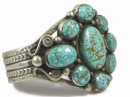 Natural Kingman Turquoise Cluster Bracelet - Calvin Martinez