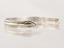 12k Gold & Sterling Silver Feather Bracelet 1/4" by Angela Martin, Navajo (BR3030)