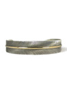 12k Gold & Sterling Silver Feather Bracelet 1/2" by Lena Platero, Navajo