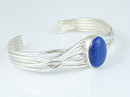 Sterling Silver Branch Wire Lapis Bracelet by Angela Martin, Navajo
