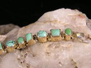 14k Gold Turquoise Link Bracelet
