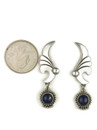 Silver Lapis Dangle Earrings by Navajo Fritson Toledo