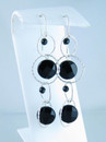 Sterling Silver Faceted Onyx Loop Earrings