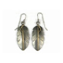 12k Gold & Sterling Silver Feather Earrings (ER5000a)