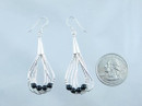 Liquid Silver Onyx Bead Earrings (LSER001OX)