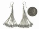 Liquid Silver Beaded Dangle Earrings