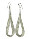 10 Strand Liquid Silver Earrings 3 1/2" (LSER10-3.5) 