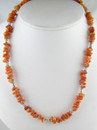 Spiny Oyster Shell & Opal Bead Necklace - Adjustable Length