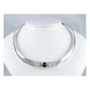 14k Gold & Sterling Silver Onyx Collar Necklace